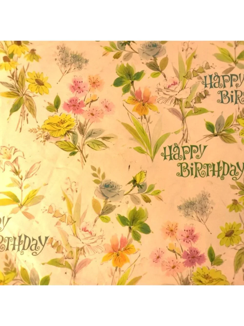 Floral Happy Birthday Wrapping PaperGift Wrap Craft